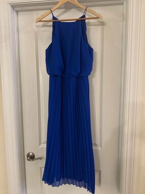 Sam Edelman Blue Pleated Midi Dress